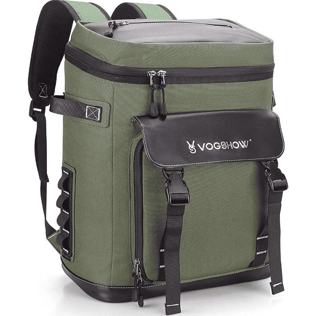 Mochila Hielera Bolsa Termica Portátil Impermeable De 30L Verde