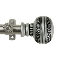 Decorative Window Curtain Rod - Tension Rod, Adjustable, Satin Nickel Finish, 48 Inch Length