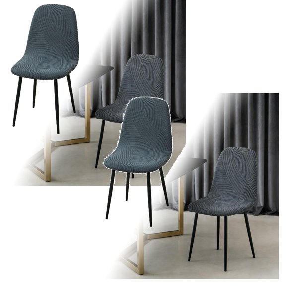 2Pcs Modern Dining Chair Covers Printed Shell Chair Cover Lounge Armless Chair Cover Stretchable Slipcovers For Kitchen, Office, Dining Room And Living Room