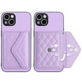 thumbnail image 6 of Wallet Case Compatible iPhone 14 Plus, Women Vegan PU Leather Phone case with RFID Blocking Card Holder Detachable Wrist Strap Shockproof Kickstand Phone Case for iPhone 14 Plus, Purple, 6 of 9