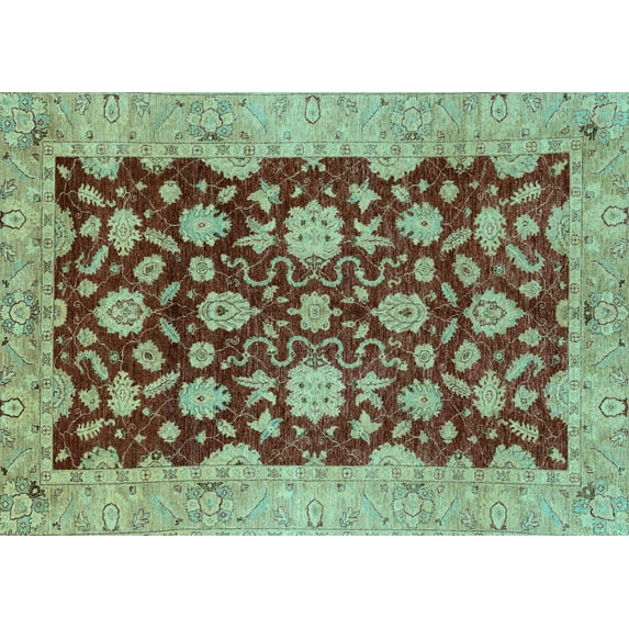 Ahgly Company Indoor Rectangle Abstract Light Blue Modern Area Rugs, 6' x 9'