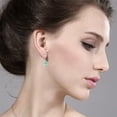 thumbnail image 2 of Gem Stone King 925 Sterling Silver Blue Apatite and Blue Diamond French Wire Dangle Hook Earrings for Women (1.66 Cttw, Gemstone Birthstone, Oval 7X5MM), 2 of 3