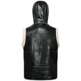 thumbnail image 7 of XMMSWDLA Deals Clearance Mens Plus Top Winter Solid Color Vest Leather Clothin One Coat Retro Warm Hooded Jacket, 7 of 7