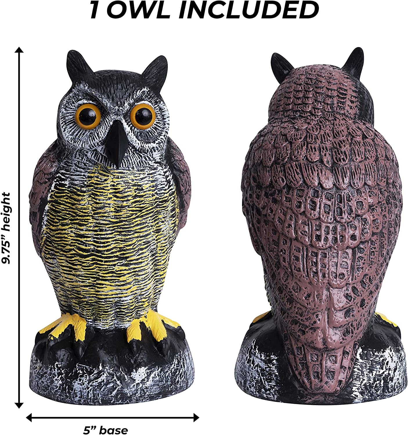 Owl Decoy Galashield - Plastic Scarecrow Owl To Keep Birds Away From Garden Bird Scare Owl