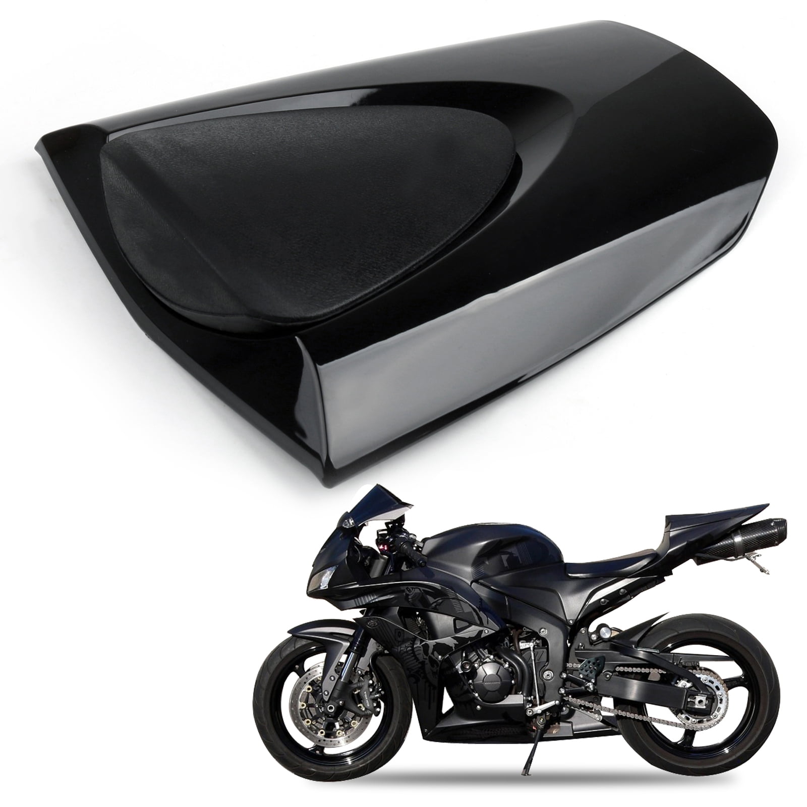 Motorcycle Seat Cushion Passenger Pillion Rear Comfortable Travel Seat Leather Pad For HONDA CBR600RR CBR 600RR 2007-2012 Dirt Bike Black 