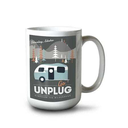 

15 fl oz Ceramic Mug Stanley Idaho Go Unplug (Camper) Dishwasher & Microwave Safe