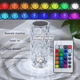 thumbnail image 3 of Lámpara de mesa de diamante de cristal, lámpara táctil de carga USB de 16 colores, luz de noche para mesita de noche con control remoto-YGWL, 3 of 4