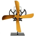 thumbnail image 1 of Ventilador de estufa de calor ecológico con 4 aspas doradas, ventilador de calor para chimenea, 1 of 8