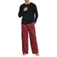 thumbnail image 2 of Conjuntos de pijamas a juego para la familia INSPIRE CHIC, de manga larga y pantalones de búfalo, ropa de dormir navideña de 2 piezas, M rojo, 2 of 6
