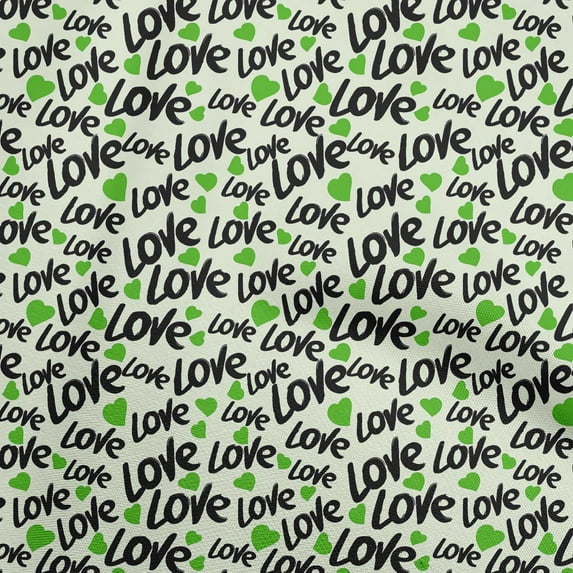 oneOone Cotton Flex Green Fabric Valentine Love Heart Quilting Supplies Print Sewing Fabric By The Yard 40 Inch Wide