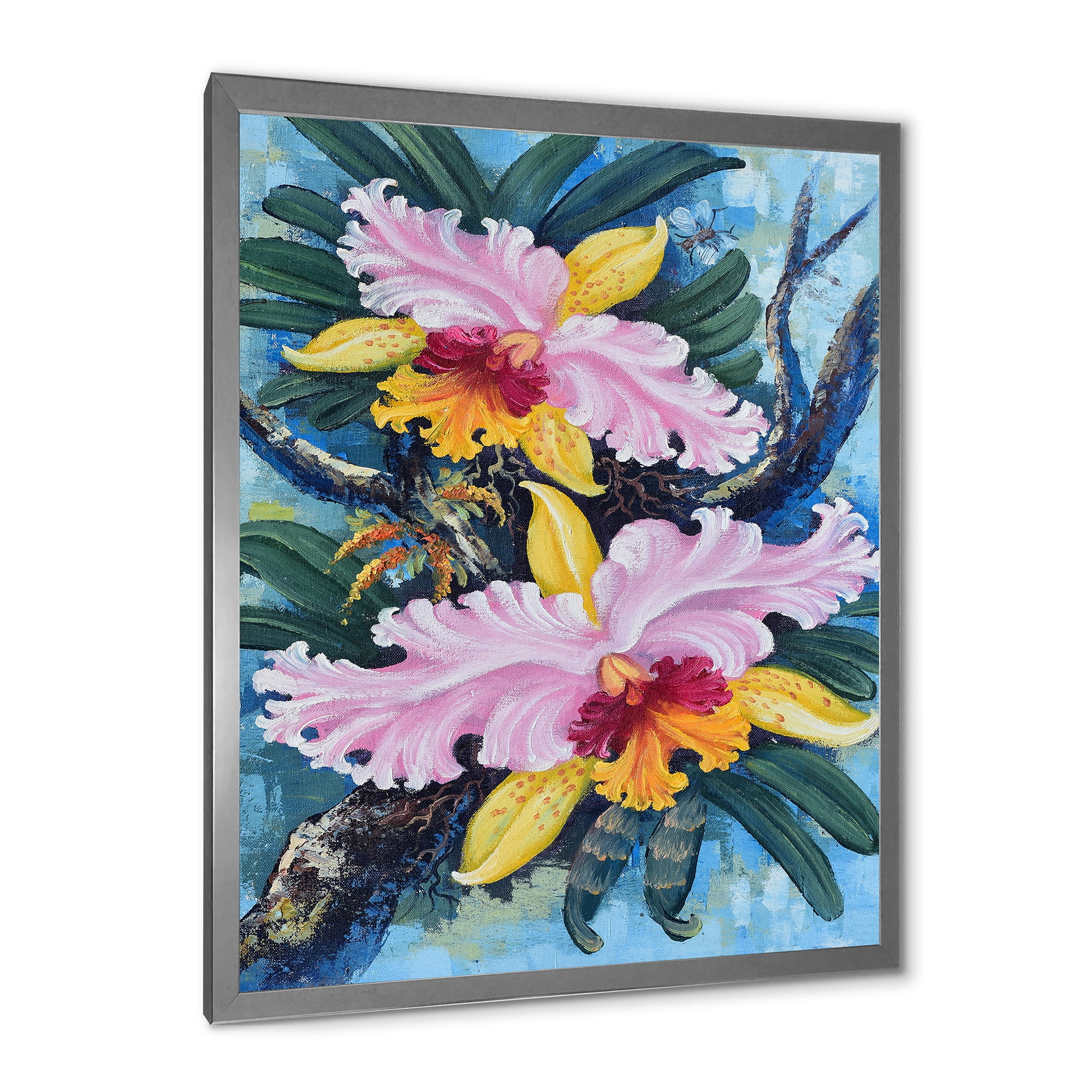 Designart 'Ancient Forest Orchids I' Traditional Framed Art Print