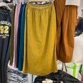 thumbnail image 1 of Falda elegante de lino y algodón para mujer, verano 2024, nueva, cintura elástica, longitud media, corte en A, holgada, con abertura lateral, 1 of 4