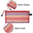 thumbnail image 4 of Muka 6 Pcs Rainbow Striped Zipper Pouch Waterproof Storage Bags Pencil Case for Travel Cosmetic Toiletry Puzzle Organizing-Red-B4, 4 of 6