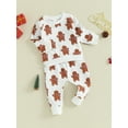 thumbnail image 4 of 0-3Y Toddler Baby Boys Girls Christmas Clothes Sets 6M 12M 18M 24M 3Y 2pcs Long Sleeve Gingerbread Print Sweatshirt Tops Drawstring Pant, 4 of 9