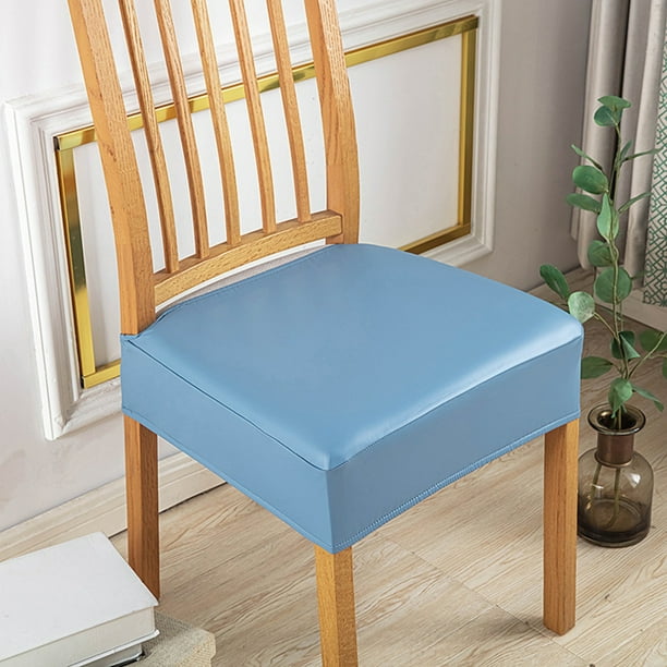 Waterproof Seat Covers for Dining Room Chairs Pu Leather Chair Seat Slipcovers Dining Chair Cover Removable Washable Chair Protctor Cover Rear Covers1PC Light Blue Walmart Business Supplies