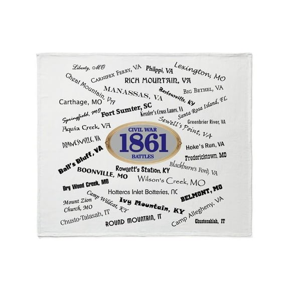 CafePress - 1861 Civil War Battles By Nam Throw Blanket - Soft Fleece Throw Blanket, 50"x60" for All Ages