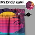 thumbnail image 5 of Kitchen Curtains 24 Inch Short - 3 Panel Set, Rod Pocket Window Curtain with Tropical Palm Tree Sunset Print, 100% Polyester for Boho Kitchen, Beach Room, Easy Wash, 5 of 6