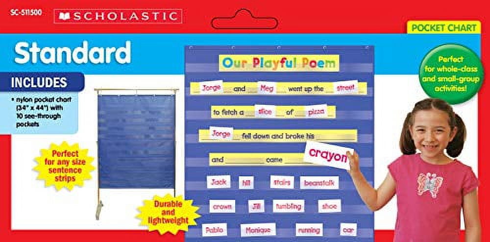 Scholastic Durable Standard Pocket Chart, Blue