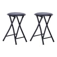 thumbnail image 1 of Homycasa Black Folding Chairs Set of 2 PVC Seat Metal Frame, 1 of 6