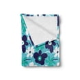 thumbnail image 2 of Aqua Soft Flannel Fleece Throw Blanket, Spring Flowers on Blue Backdrop Style Nature Inspired Simplistic Blooms, Cozy Plush for Indoor and Outdoor Use, 60" x 80", Multicolor, by Ambesonne, 2 of 5