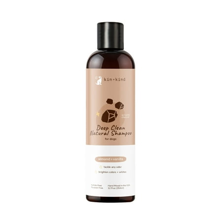 UPC: 0850027253022 | kin+kind Dog Shampoo – Deep Clean Dirt & Odor Remover w/ Activated Charcoal for Dogs Gentle Formula w/ Natural Aloe Olive Oil & Coconut Oil Pet Care & Grooming Products Almond & Vanilla 12 fl oz