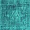 thumbnail image 1 of Ahgly Company Indoor Square Oriental Turquoise Blue Industrial Area Rugs, 4' Square, 1 of 4