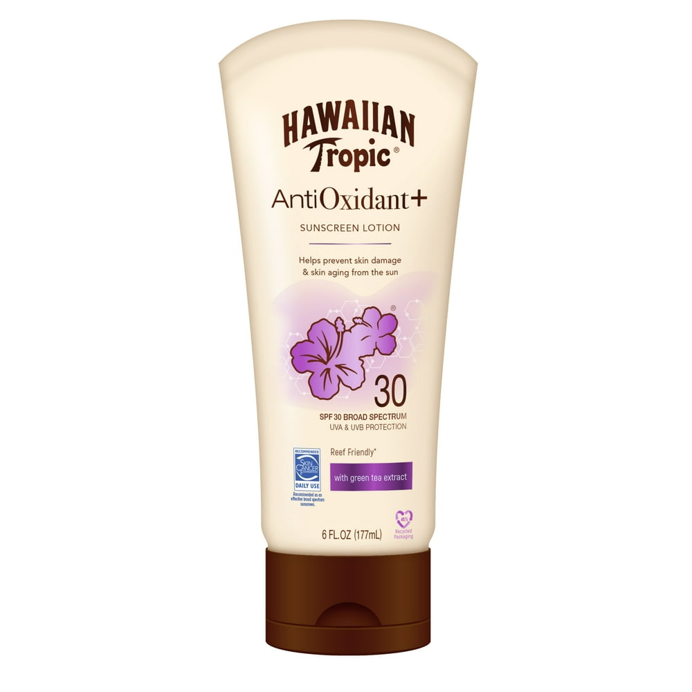 Hawaiian Tropic Antioxidant Plus Sunscreen Lotion SPF 30, 6 oz
