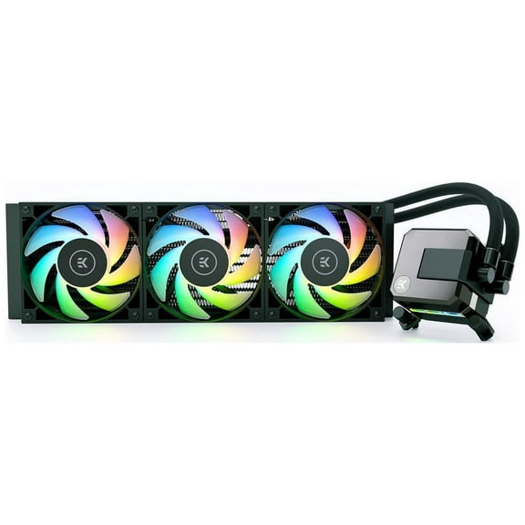 EK 360mm AIO Elite, D-RGB All-in-One Liquid CPU Cooler with EK-Vardar High-Performance PMW Fans, 120mm Fan, Intel 115X/1200/2066, AMD AM4 (360mm AIO) LGA 1700 Compatible(Requires purchase of LGA
