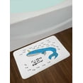 thumbnail image 2 of Narwhal Bath Mat, Hand Drawn Whale Sketch with Horn and Star Pattern Swimming with Fishes, Plush Bathroom Decor Mat with Non Slip Backing, 29.5" X 17.5", Azure Blue Grey Yellow, by Ambesonne, 2 of 2