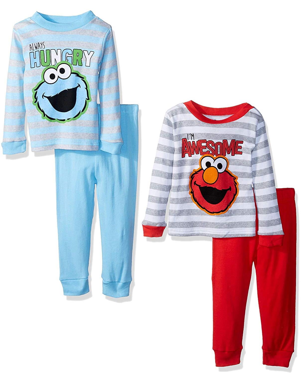 Sesame Street Baby Boys Elmo & Friends 4Piece Cotton Pajama Set