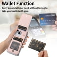 thumbnail image 3 of for iPhone 16 Plus Back Wallet Case with Card Holder Zipper Pocket, Wristband Flip Kickstand, RFID Blocking Secure Hand Grip PU Leather Shockproof Clear Phone Cover for iPhone 16 Plus, Pink, 3 of 10