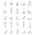 thumbnail image 3 of Yoga Duvet Cover Set, Stickman Practicing Different Yoga Moves Stretching Physical Recreation Strength Fit, Decorative 3 Piece Bedding Set with 2 Pillow Shams, Queen Size, Black White, by Ambesonne, 3 of 3