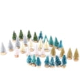 thumbnail image 3 of MesaSe 33 Pcs Multi-color Mini Pine Trees Frosted Sisal Trees with Wood Base Plastic Winter Snow Ornaments Tabletop Trees Decoration, 3 of 8