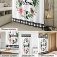 thumbnail image 4 of Bathroom Shower Curtain Rustic Spring Blossom Flower Leaf Bird Waterproof Shower Curtains with Hooks, Black Buffalo Plaid Bath Curtains Bathtub Curtain Home Decor 36x72in, 4 of 9
