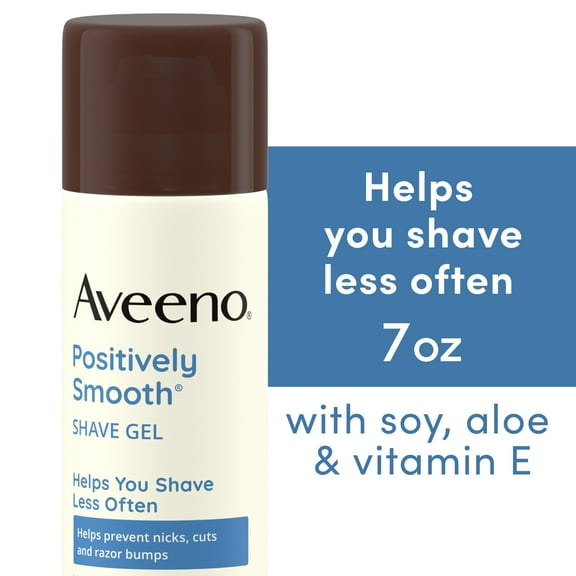 Aveeno Positively Smooth Shaving Gel with Aloe, Shave Cream for Men and Women, Lightly Scented, 7 oz