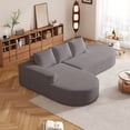 thumbnail image 6 of 109" Modern Modular Curved L-Shaped Sofa, Chenille Upholstered Sectional Couch Set with 3 Pillows,Free Combination Sofa for Living Room,Grey, 6 of 12