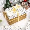 thumbnail image 2 of Golden Lrregular Dots , Reversible Gold Gift Wrap for Birthday, Valentines, Mothers day, Graduation, Wedding, Fathers day, Baby Shower, Christmas (Mini Roll, 17in x 32.8ft), 2 of 4