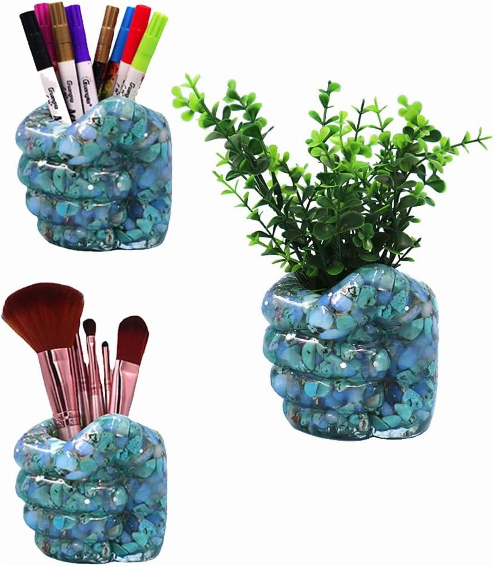 ABCISI Hand Shape Resin Mold, Flower Pots Silicone Mold for Concrete, Fist Epoxy Mold for Jewelry Container Pen Holder Plant Pot, Home Decor (Right Fist)