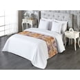 thumbnail image 3 of Vintage Bed Runner, Floral Bouquet of Retro Feels Spring Blooming Flowers Weathered Print, Decorative Accent Bedding Scarf for Hotels Homes & Guest Rooms, King, Cinnamon Caramel Mauve, by Ambesonne, 3 of 3