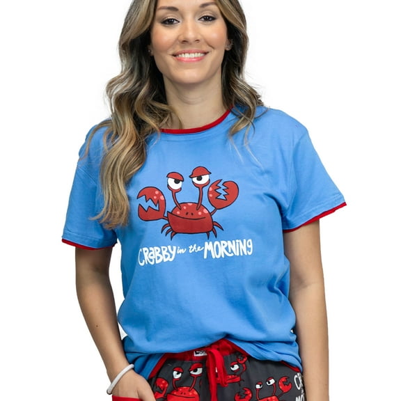LazyOne Pajamas for Women, Cute Pajama Pants and Top Separates, Crab, Large