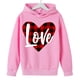 thumbnail image 4 of Sudadera con capucha y estampado de corazón de San Valentín, sudadera de manga larga para niños y niñas, chaqueta para niñas de talla mediana y grande., 4 of 7