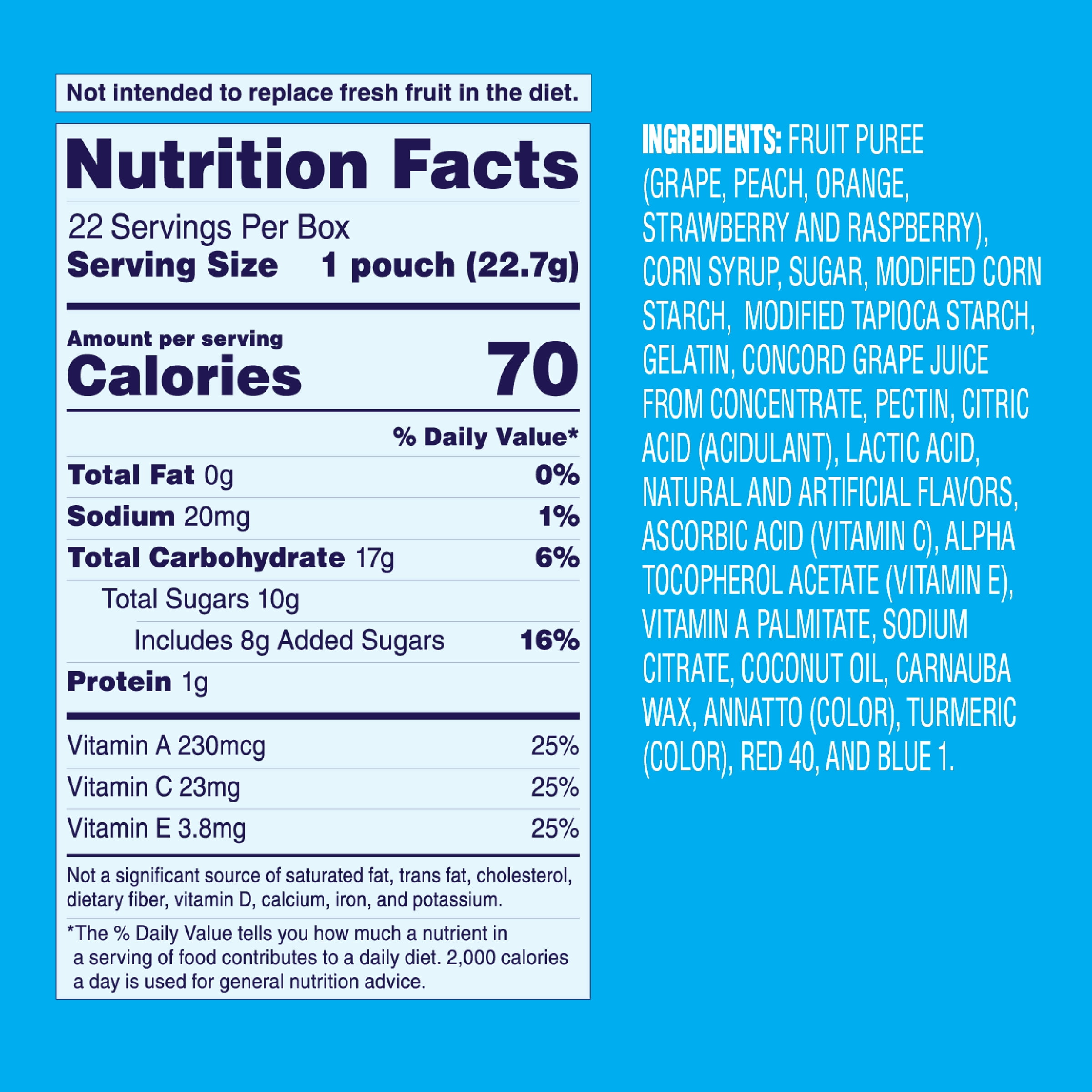(6 pack) (6 pack) (6 pack) Welch's Fruit Snacks Gluten-Free Mixed Fruit Soft Fruit Snacks, .8 oz, 22 count