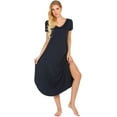 thumbnail image 4 of Chemises de Nuit Décontractées pour Femmes à Col en V, Manches Courtes, Longue Robe de Nuit, P-TTG, 4 of 7