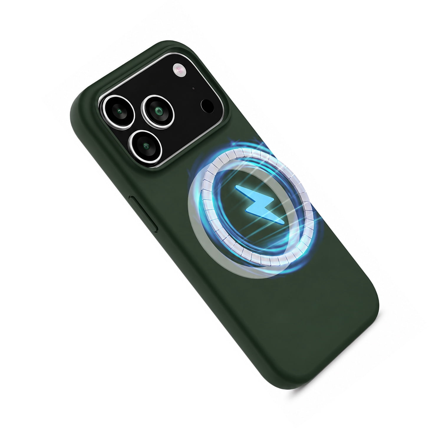 Wireless Charging Compatible Silicone Case for iPhone 17 Pro Max - Green