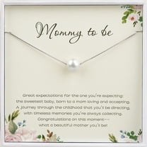 Anavia Mommy To Be Pearl Gift Necklace, G Pregnancy Gift for a Expecting Mom, Future Mom Gift-[White Pearl   Silver Chain]