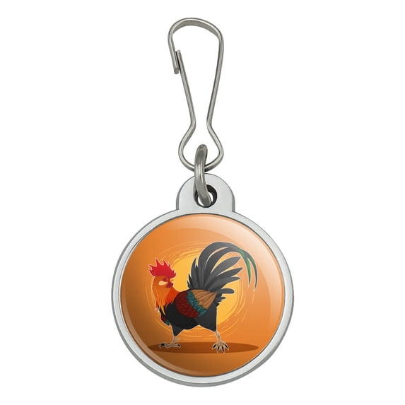 Rooster of Awesomeness Chicken Jacket Handbag Purse Luggage Backpack Zipper Pull Charm