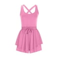 thumbnail image 5 of Women's Tennis Jumpsuit Summer Breathable Comfortable Sports Solid Color Sleeveless Outdoor Backcross Jumpsuit Yoga Dress Pink M, 5 of 5