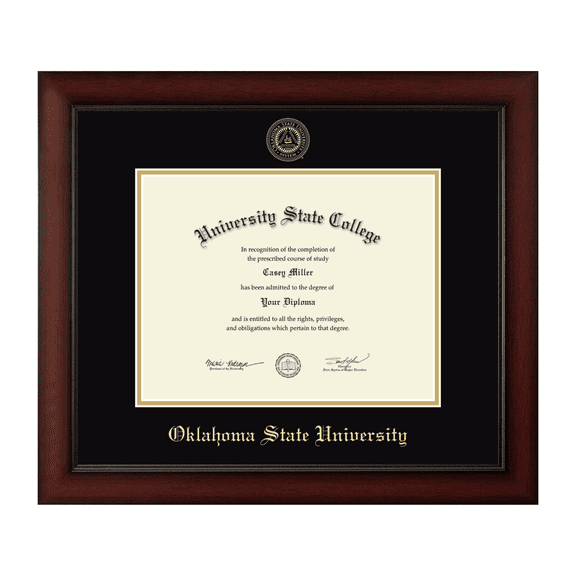 Framerly - OSU Diploma Frame with Black and Gold Mat