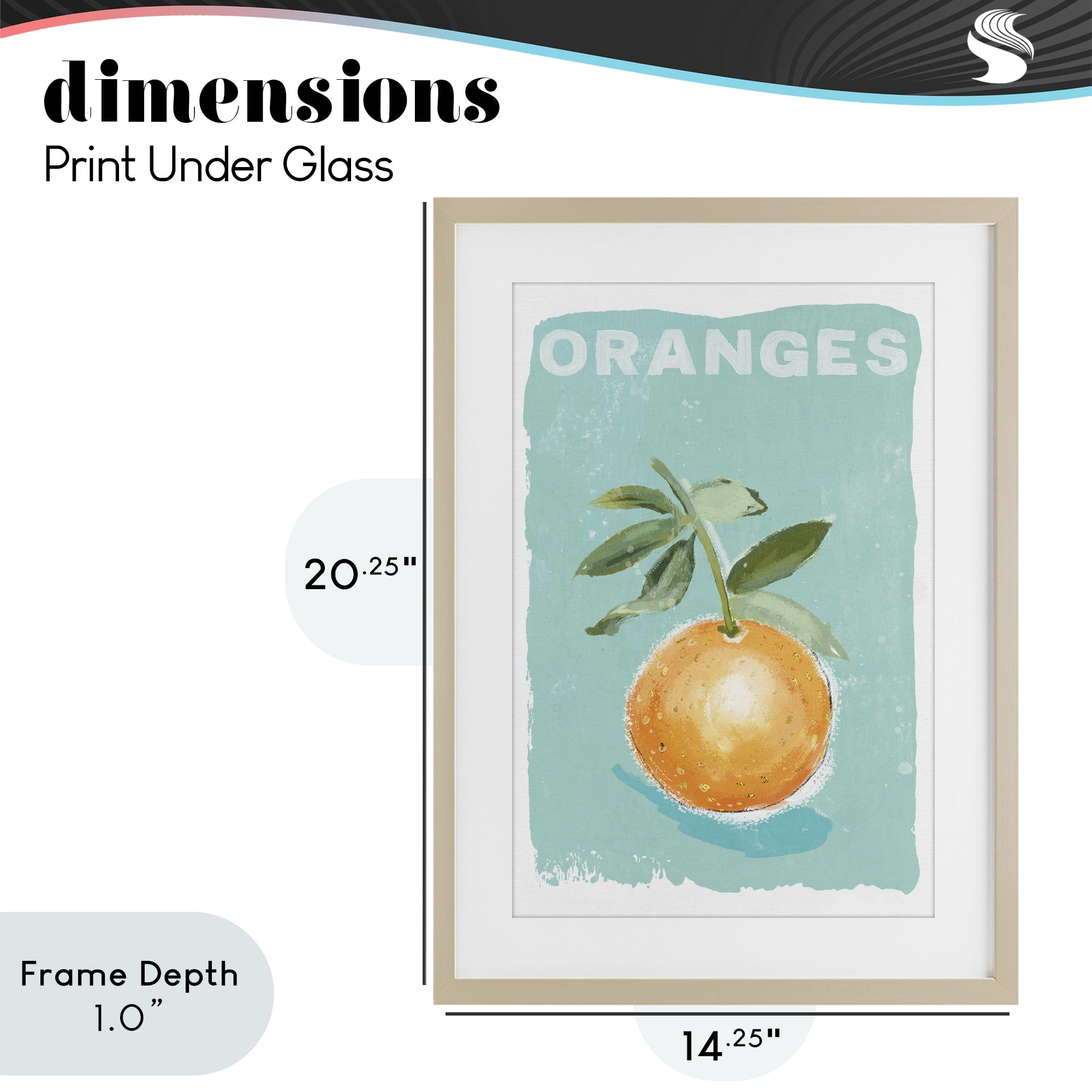 Stupell Industries Orange Twist Motif Birch Framed Print Under Glass, design by Chad Barrett