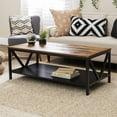 thumbnail image 4 of Pemberly Row 48" Distressed Farmhouse Coffee Table in Rustic Oak and Black, 4 of 8